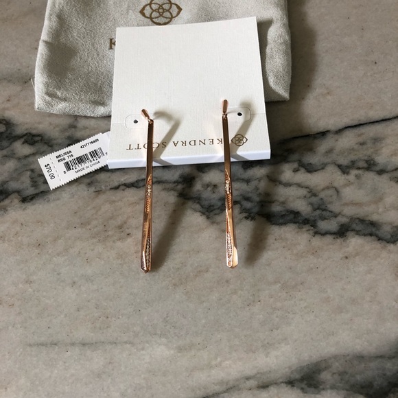 NWT Kendra Scott Melissa Earrings in Rose Gold - Picture 4 of 7